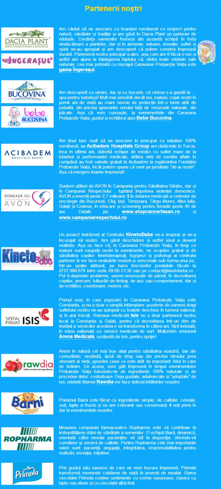 Multumiri tuturor partenerilor nostri!